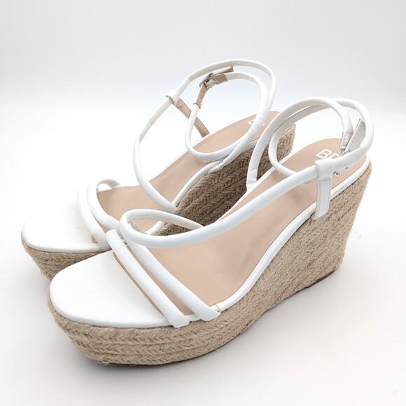 BP. Cohan Espadrille Platform Wedge Sandal Women's White Size US11 EU42 - Picture 1 of 11